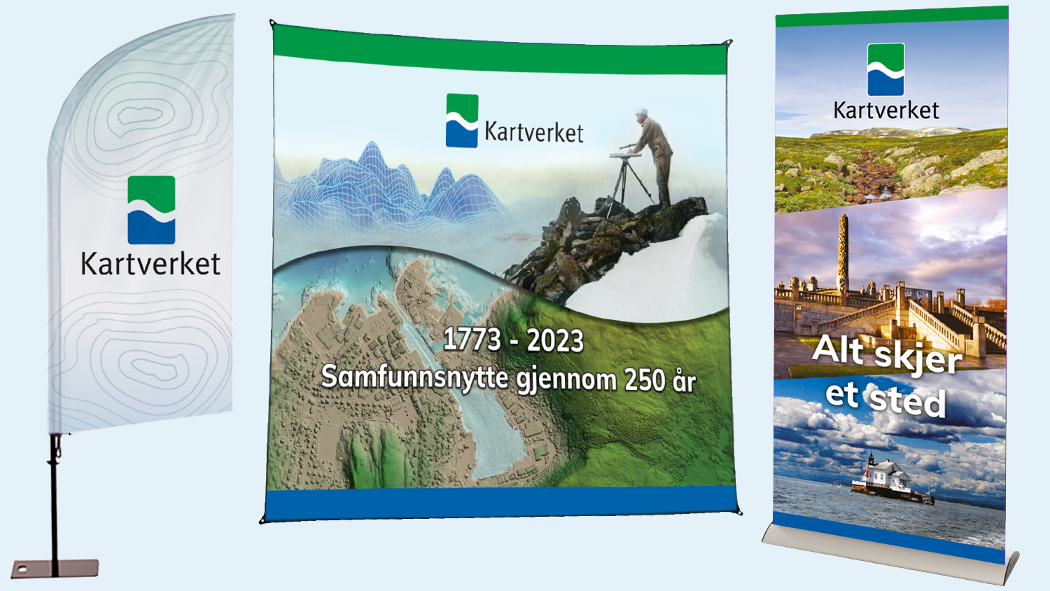 Eksempler p&aring; display materiell