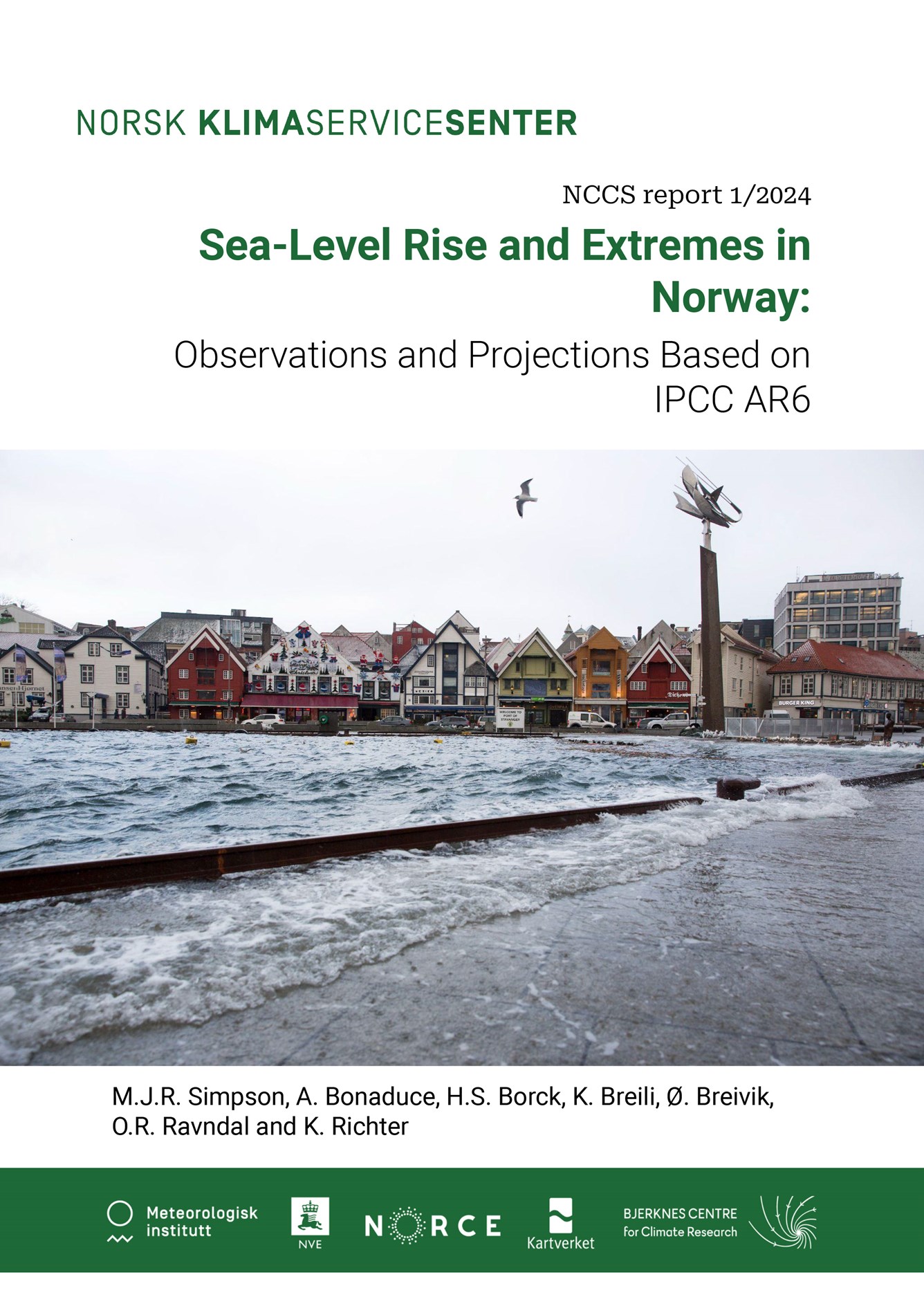 Forsiden til rapporten ea-Level Rise and Extremes in Norway, utgitt i april  2024. Faksimile.