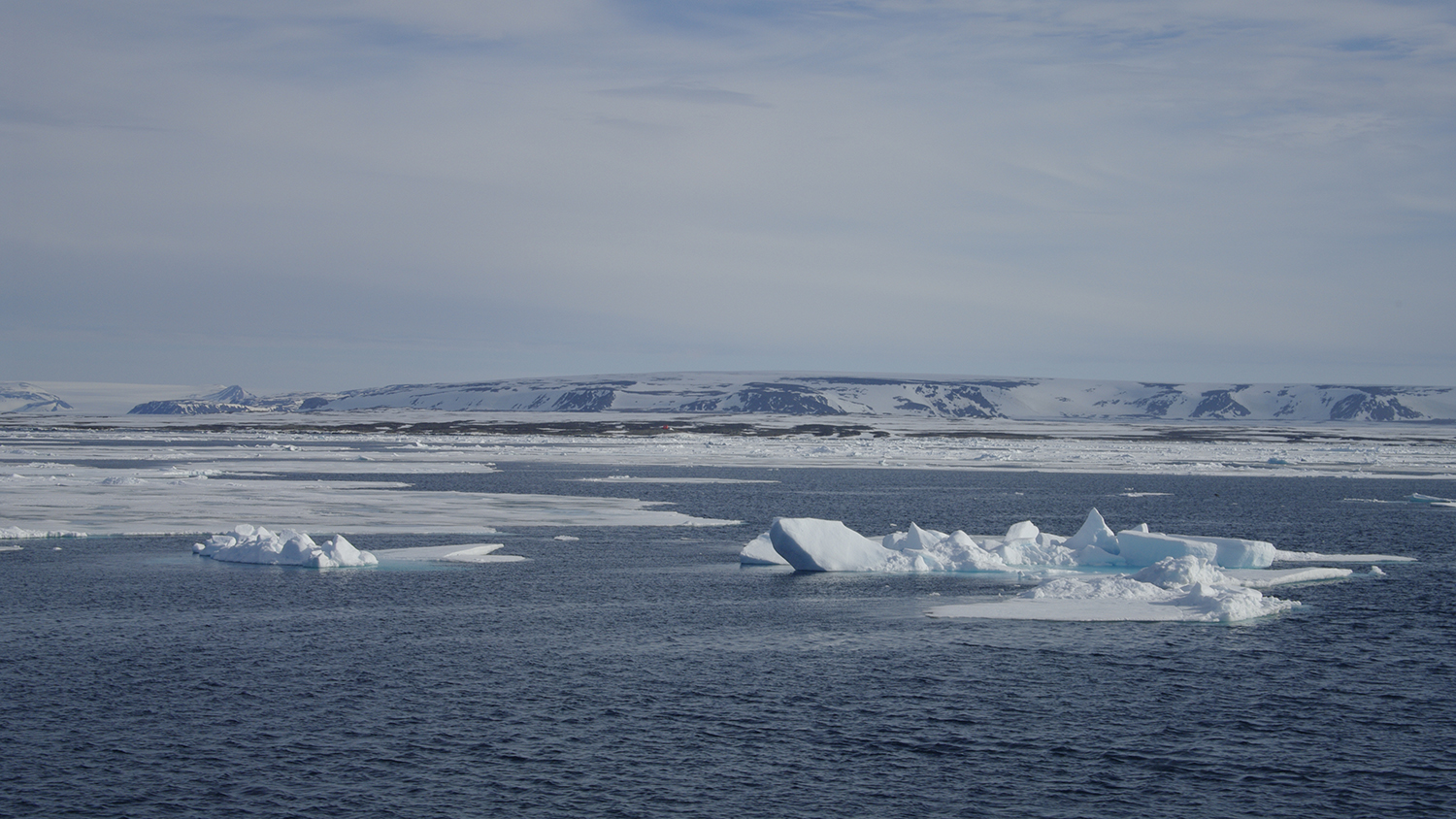 Sjøis i farvann på Svalbard.
