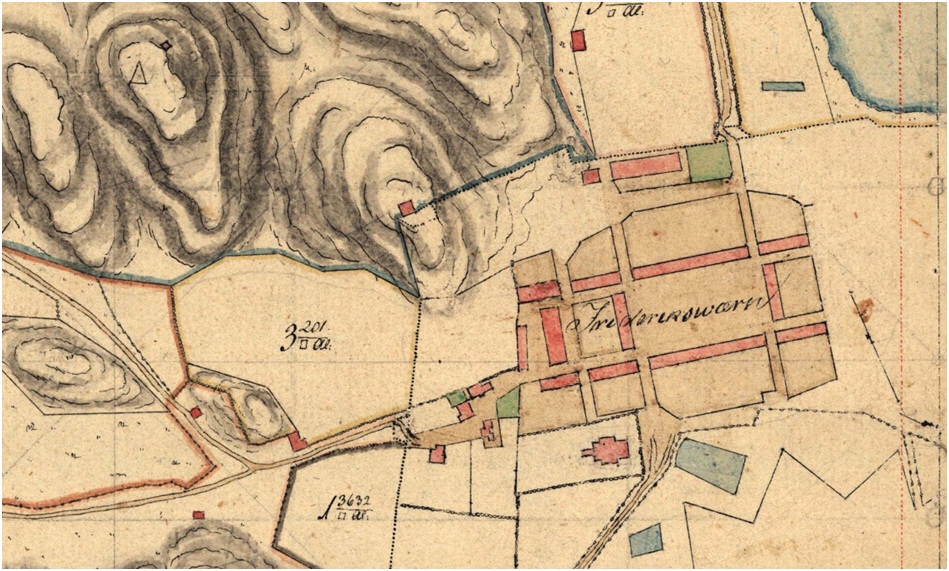 Utsnitt fra Grevskapsm&aring;ling 9A12-20 fra 1813