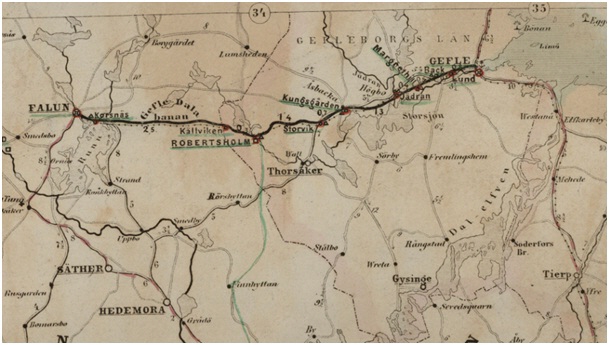 Utsnitt fra Sverige nr46 fra 1864