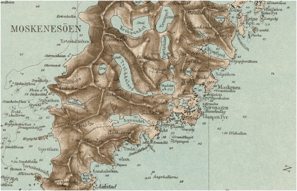 Utsnitt fra trykt gradteigskart I11_1903